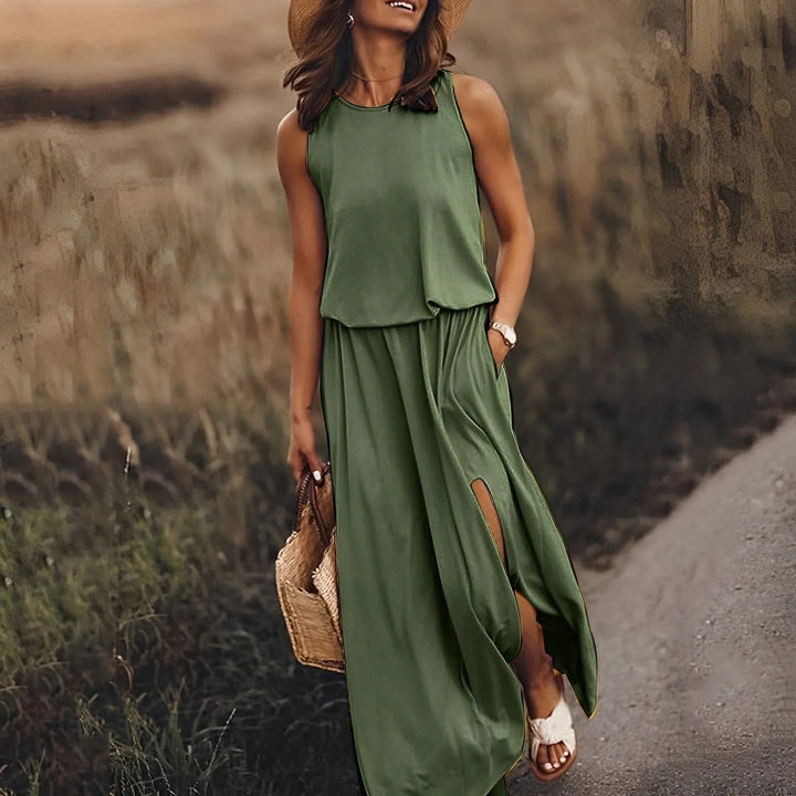 Stijlvolle multicolor Fenna zomer maxi jurk voor dames, elegant voor vakantie, strand of casual gebruik.