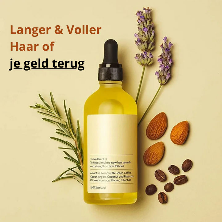Natuurlijke Rozemarijn Haargroei Olie van HerbGlow, stimuleert haargroei en vermindert haaruitval voor voller haar.
