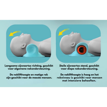 "Innovatieve 4-in-1 nekmassager met EMS en warmte, ergonomisch ontwerp, draagbaar en stijlvol voor ultieme ontspanning."