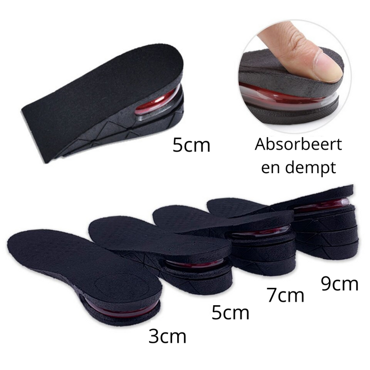 Unisex inlegzolen voor hoogteverhoging, ontworpen voor comfort en langdurig gebruik.