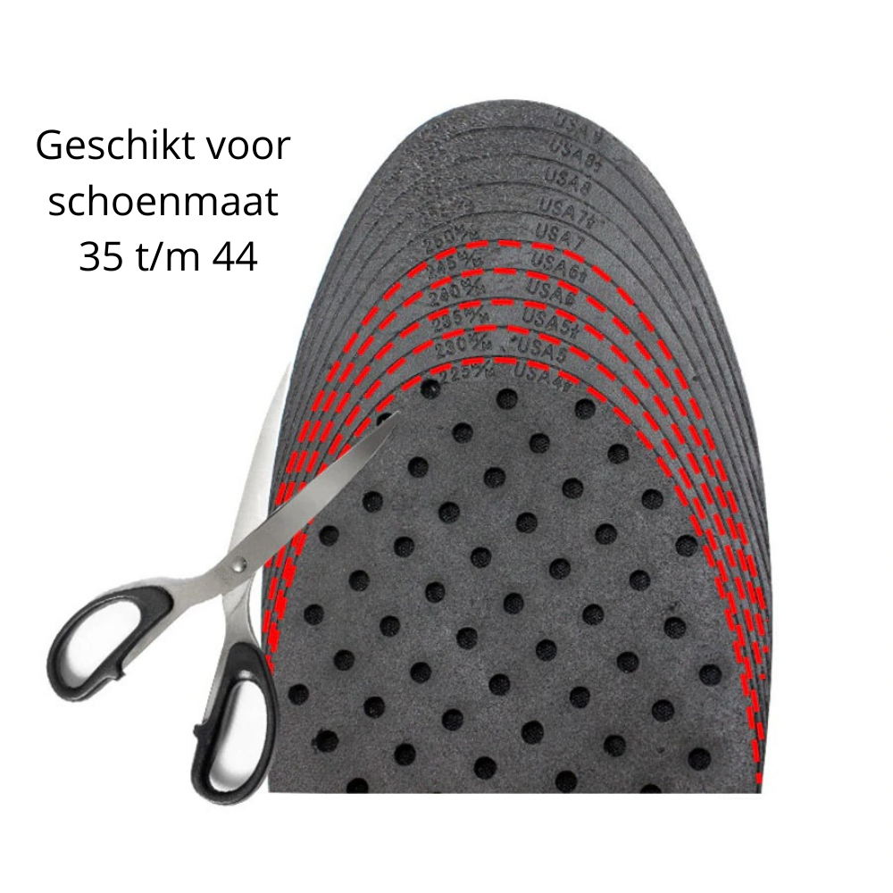 Ergonomische lengteverhogende inlegzolen, unisex, voor een comfortabele en discrete boost.