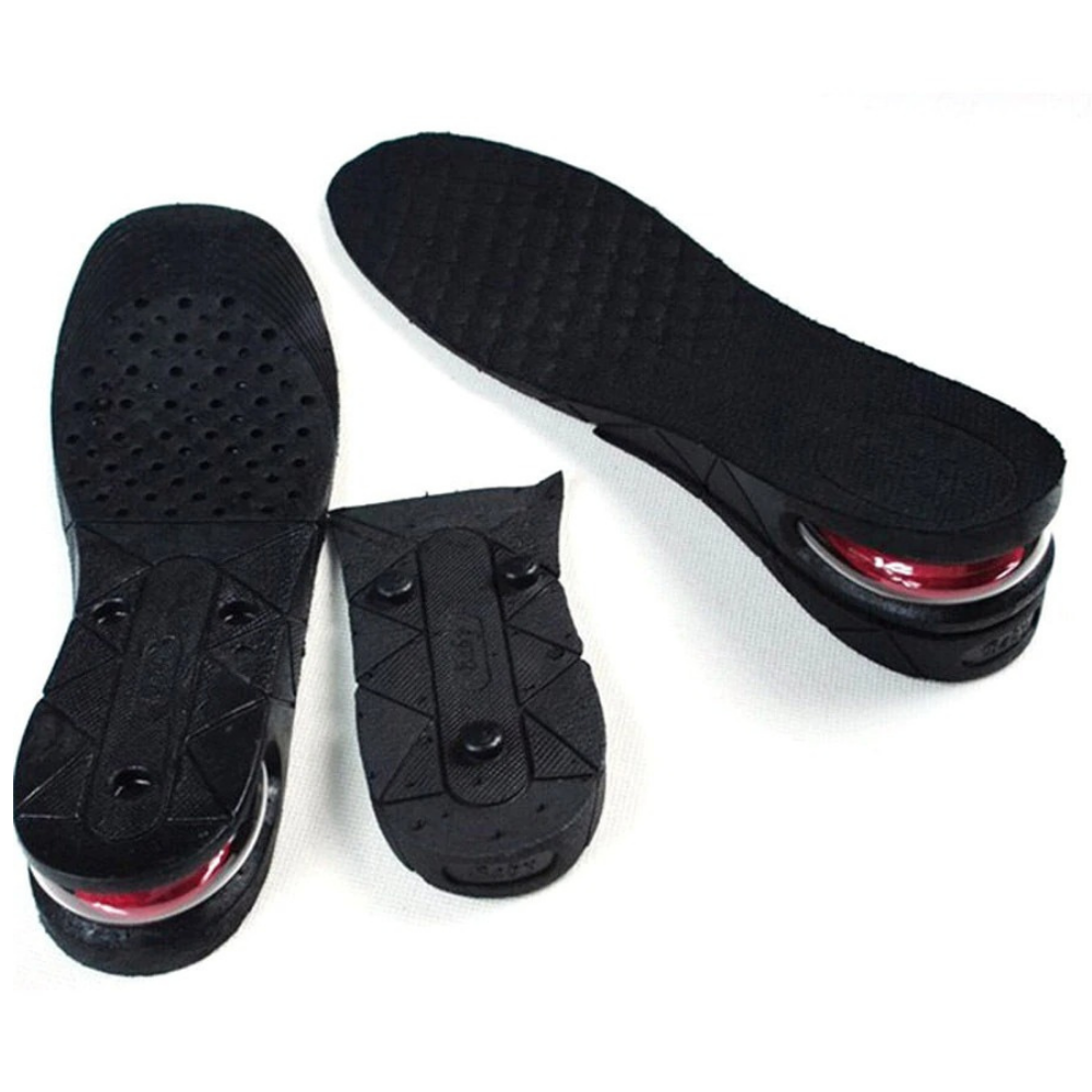 Ademende inlegzolen die lengte toevoegen, perfect voor dagelijks comfort in diverse schoenen.