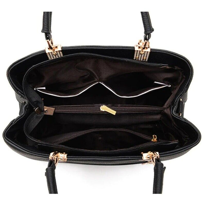 Stijlvolle blauwe dames schoudertas met strik, gemaakt van kunstleer, elegant en functioneel als accessoire.