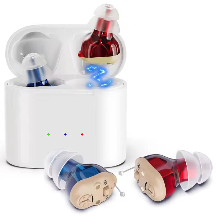 Onzichtbaar digitaal hoortoestel voor helder geluid; discreet en comfortabel in het oor.