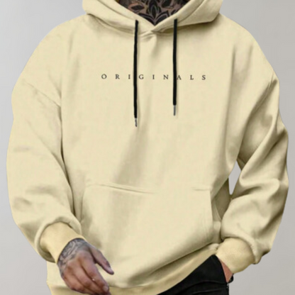 Isak hoodie voor heren, verkrijgbaar in zwart, wit en geel; stijlvolle en comfortabele zomerhoodie met capuchon.
