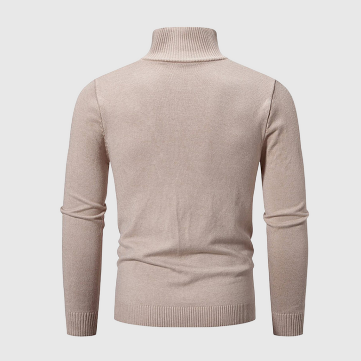 Stijlvolle heren geribbelde trui, slim fit met halve rits en stand-kraag. Ideaal voor veelzijdige winterlooks.