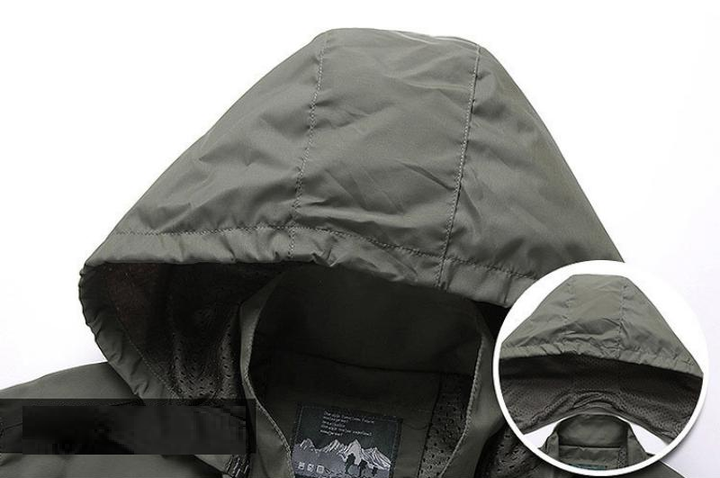 Heren waterdichte jas met tactische zakken, essentieel voor wandelen, survival en outdoor.