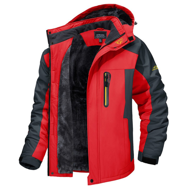 Robuuste heren outdoor parka, waterdicht en warm, perfect voor winterse wandelingen en avonturen in de natuur.