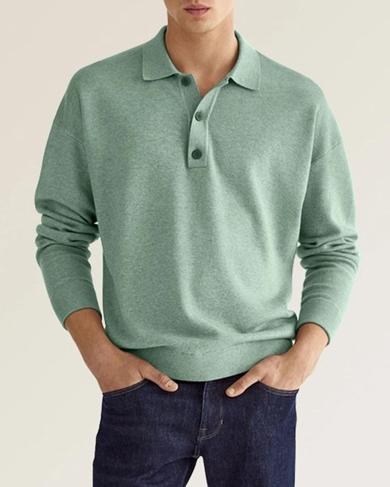 Kwalitatieve herenpolo met lange mouwen en knoopsluiting. Essentieel voor een comfortabele en stijlvolle heren garderobe.