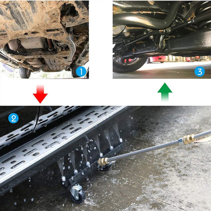 Onderwagenreiniger van roestvrij staal, Kärcher compatibel, voor grondige carwash en auto onderhoud met hogedruk.