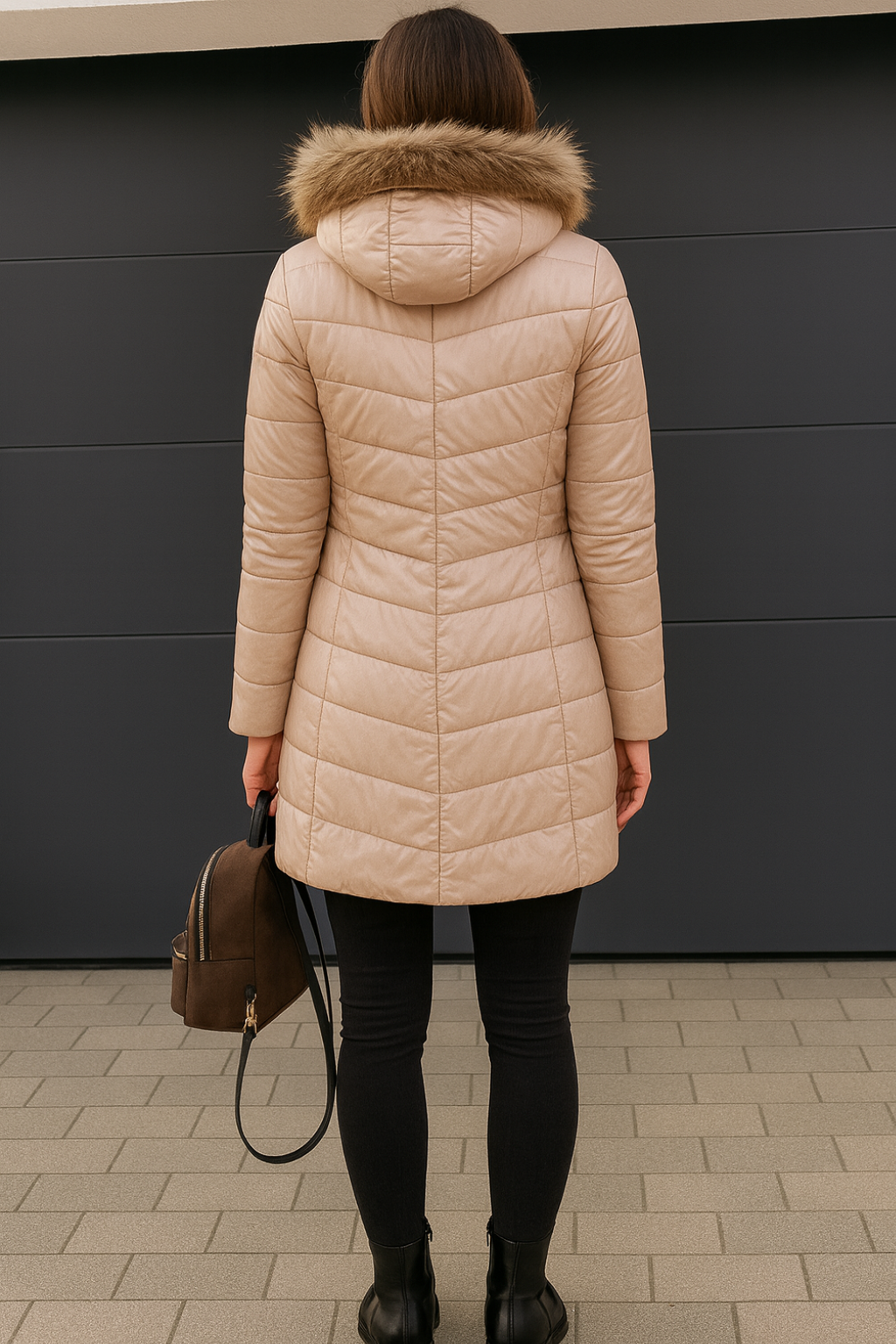 Luxe en trendy dames winterjas met zachte bontkraag; een modieuze buitenjas voor de stijlvolle vrouw.