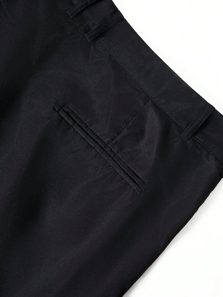 Zakelijke casual herenbroek met rechte pijpen, biedt comfort en een nette uitstraling.