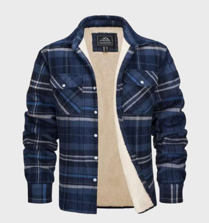 Veelzijdig heren flanellen overshirt, vintage design, comfortabel en stijlvol als herfstjas of winter bovenkleding.