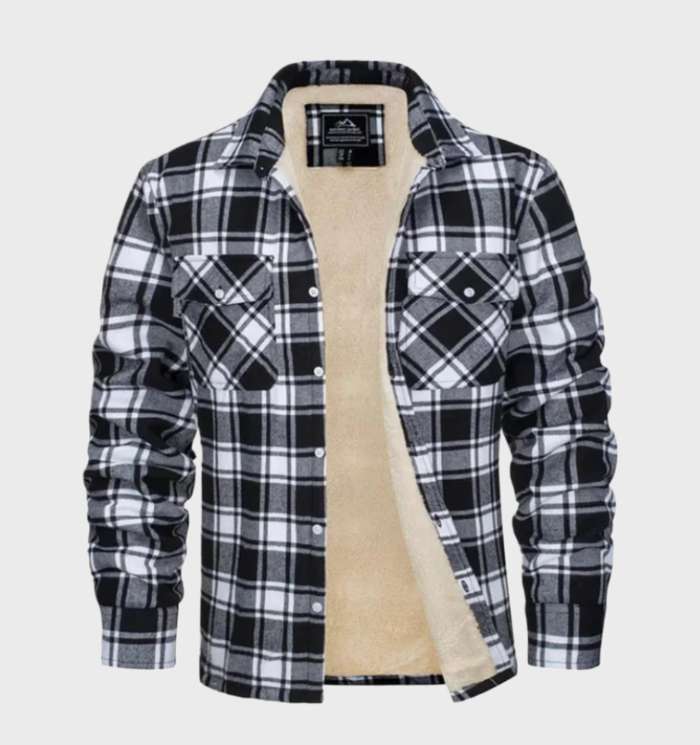 Zacht flanellen herenjack, vintage look, knopen, perfect als overshirt of herfst/winterjas.