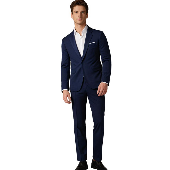 Elegante slim fit blazer voor heren, onderdeel van een veelzijdig herenpak, perfect voor bruiloften en formele events.