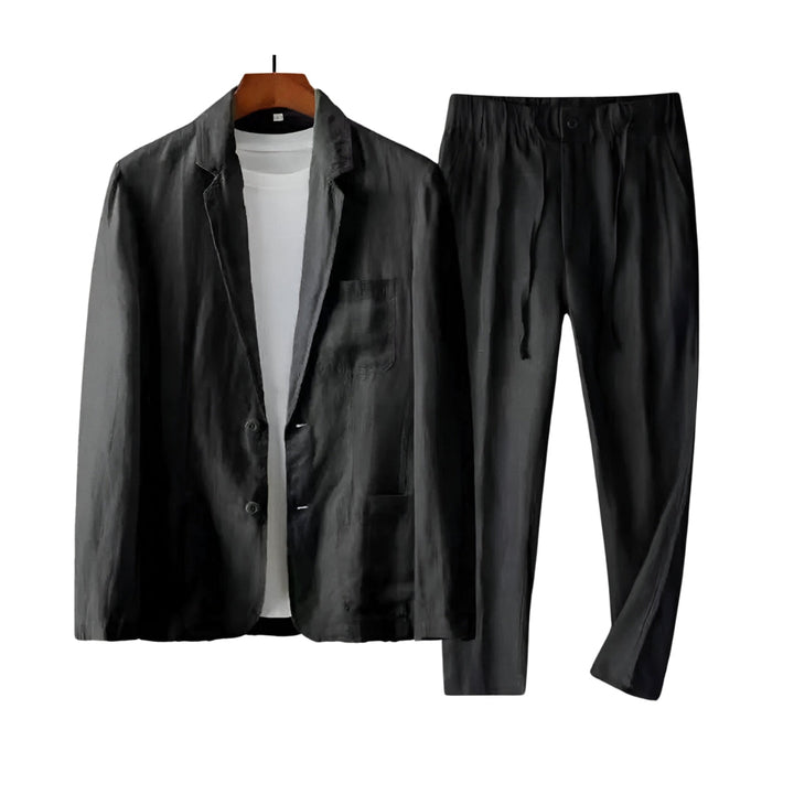 Linnen herenpak voor lente/zomer. Stijlvol, comfortabel tweedelig pak, perfect voor formele of casual chique gelegenheden.