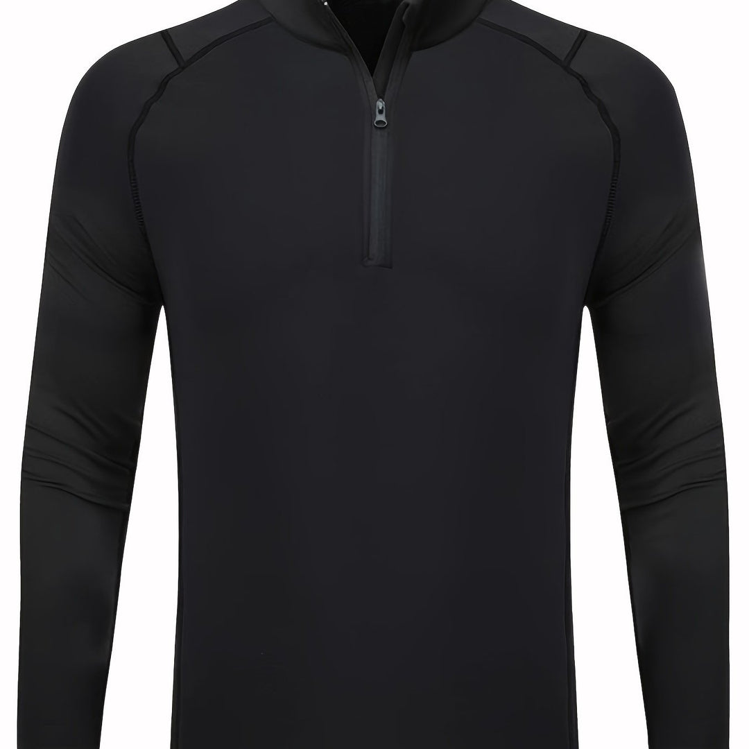 Ademende basislaag heren, langemouw thermoshirt, geschikt voor lente en herfst sport.