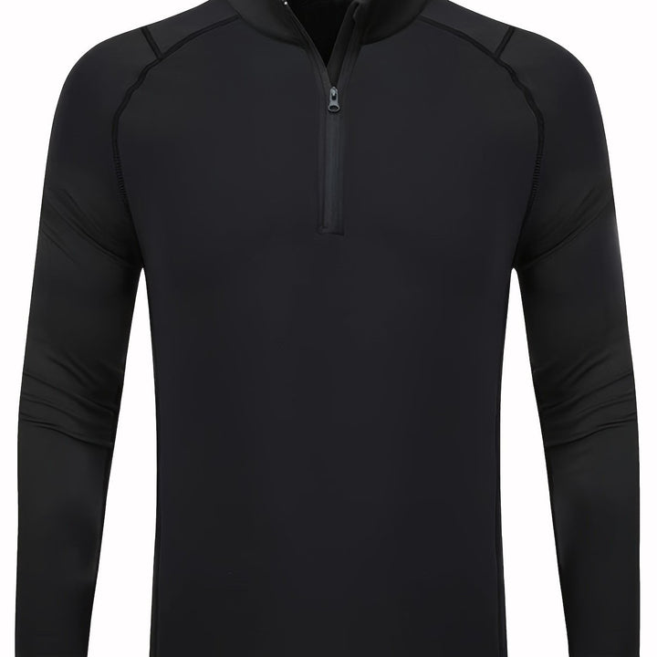 Ademende basislaag heren, langemouw thermoshirt, geschikt voor lente en herfst sport.