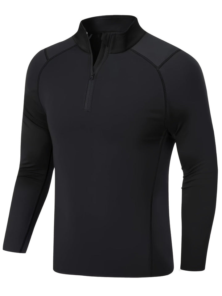 Heren thermoshirt lange mouw, ideaal als warme, ademende sportbasislaag voor lente en herfst.