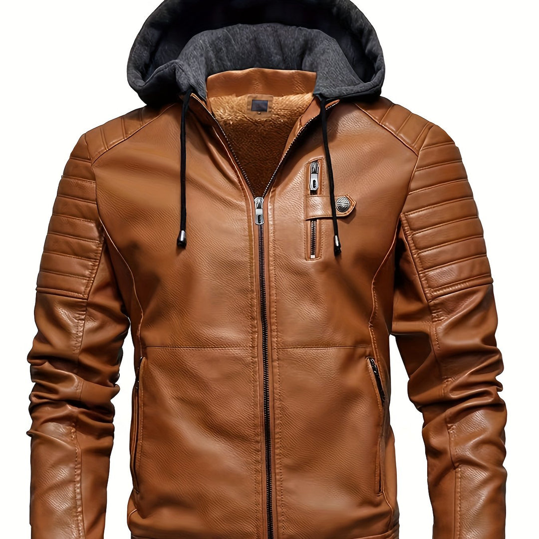 Stijlvolle man draagt Jasper softshelljack, water- en winddicht, perfect voor koud weer.