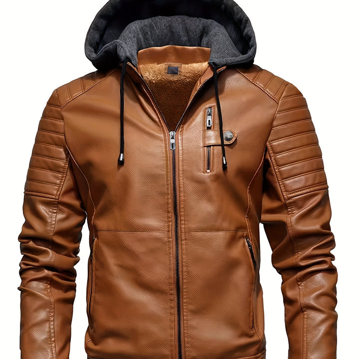 Stijlvolle man draagt Jasper softshelljack, water- en winddicht, perfect voor koud weer.