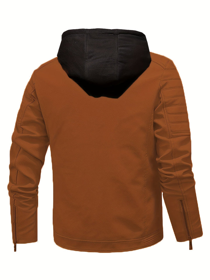 Jasper softshell herenjack, ademend en winddicht, met verstelbare capuchon, outdoor klaar.