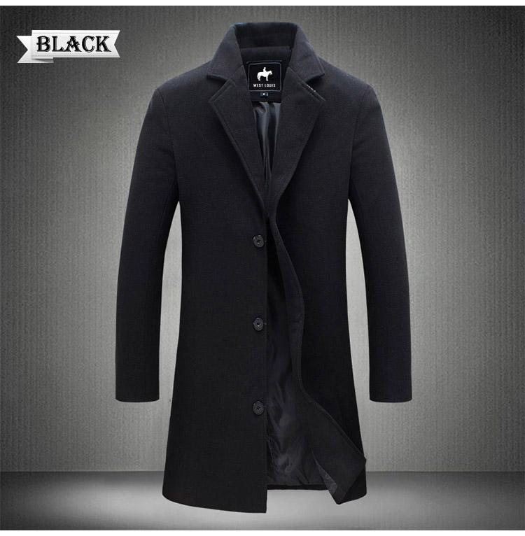 Winddichte heren overcoat 'Jasper', een lange single-breasted jas voor optimale bescherming.