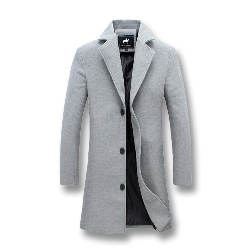Heren Jasper overcoat, een winddichte, lange en warme winterjas voor een elegante look.