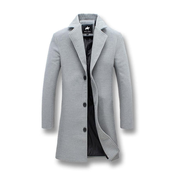Heren Jasper overcoat, een winddichte, lange en warme winterjas voor een elegante look.