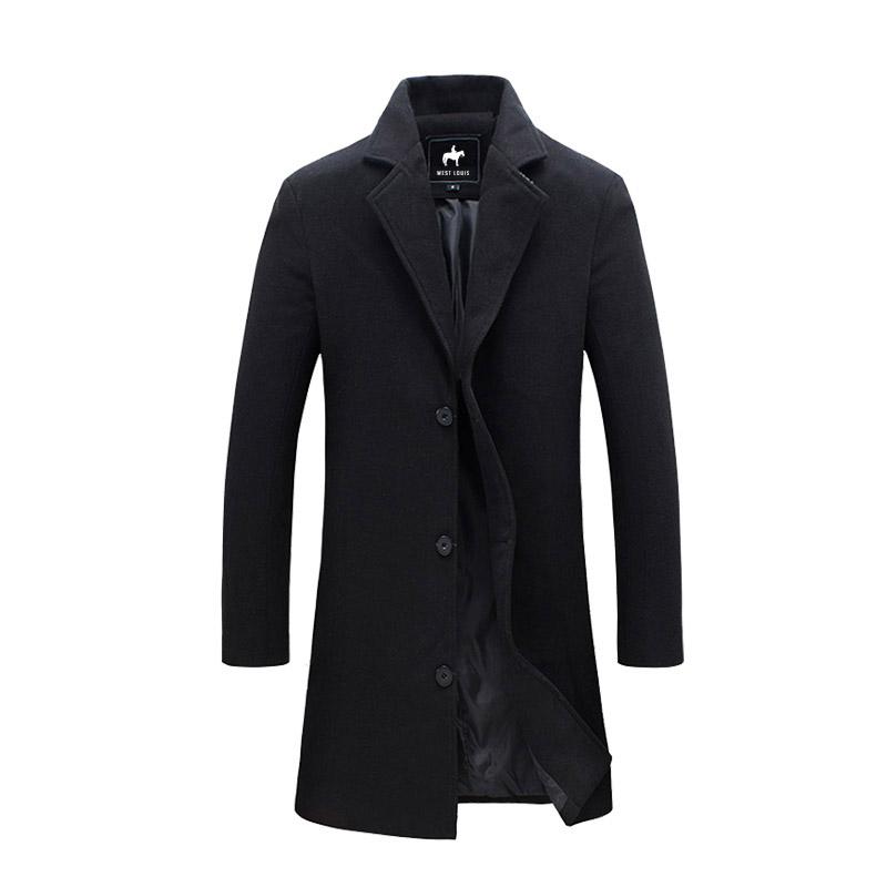 Heren winddichte lange jas 'Jasper', een stijlvolle single-breasted overcoat voor de winter.