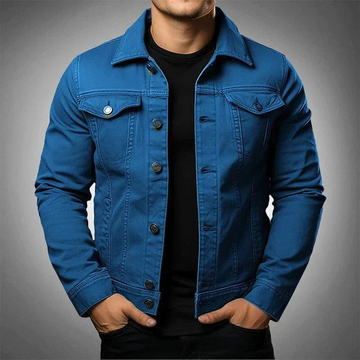 Stijlvolle heren spijkerjas van lichtgewicht denim. Trendy bovenkleding voor een comfortabele casual look.