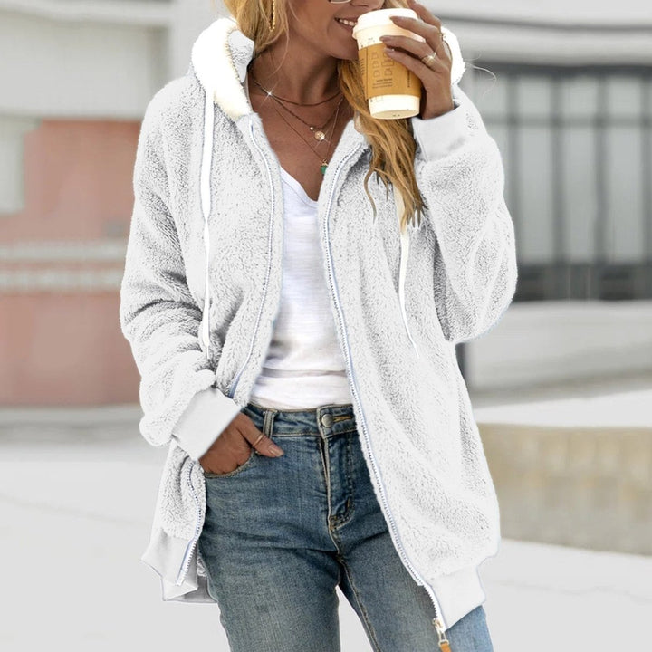 Knus oversized teddy vest: Met rits, heerlijk warm voor dames, essentieel voor wintermode.