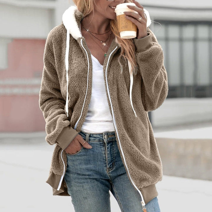 Warm teddy vest Emilia: Oversized pasvorm voor dames, modieus en comfortabel met rits.