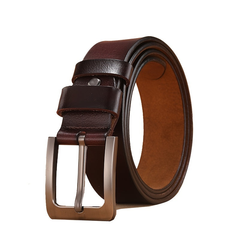 Heren leren riem met pin-gesp in klassiek design; een duurzaam accessoire voor elke outfit.