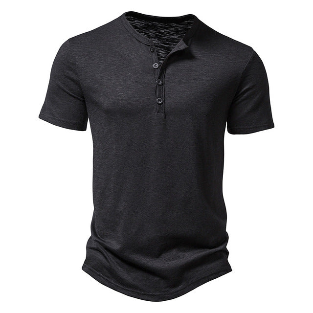 Stijlvol heren Henley T-shirt met kraag, perfect voor casual comfort en een modieuze look. Veelzijdig voor elk seizoen.