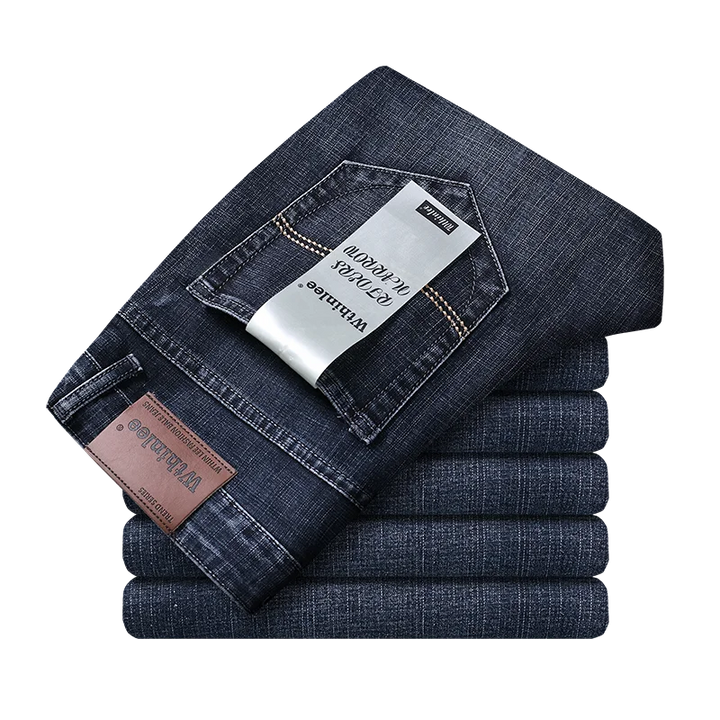 Comfortabele straight-leg herenjeans met rechte pijp. Duurzame denim spijkerbroek voor dagelijks gebruik.