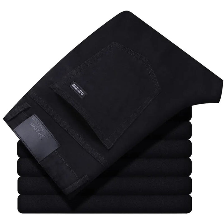 Zwarte rechte spijkerbroek heren. Comfortabele, tijdloze straight-leg denim voor een casual herenlook.