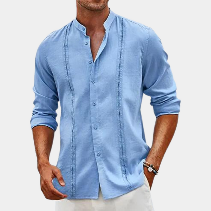 Trendy heren slim fit shirt voor lente/zomer. Dit casual overhemd is comfortabel en elegant, perfect voor elke dag.