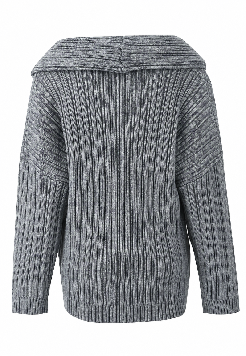 Stijlvolle damestrui met blote schouder en asymmetrische snit. Elegante en trendy mode pullover voor dames.
