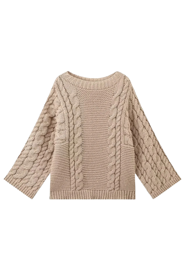 Gebreide damestrui Nerina met oversized pasvorm, perfect voor een casual chic look dankzij de wijde mouwen.