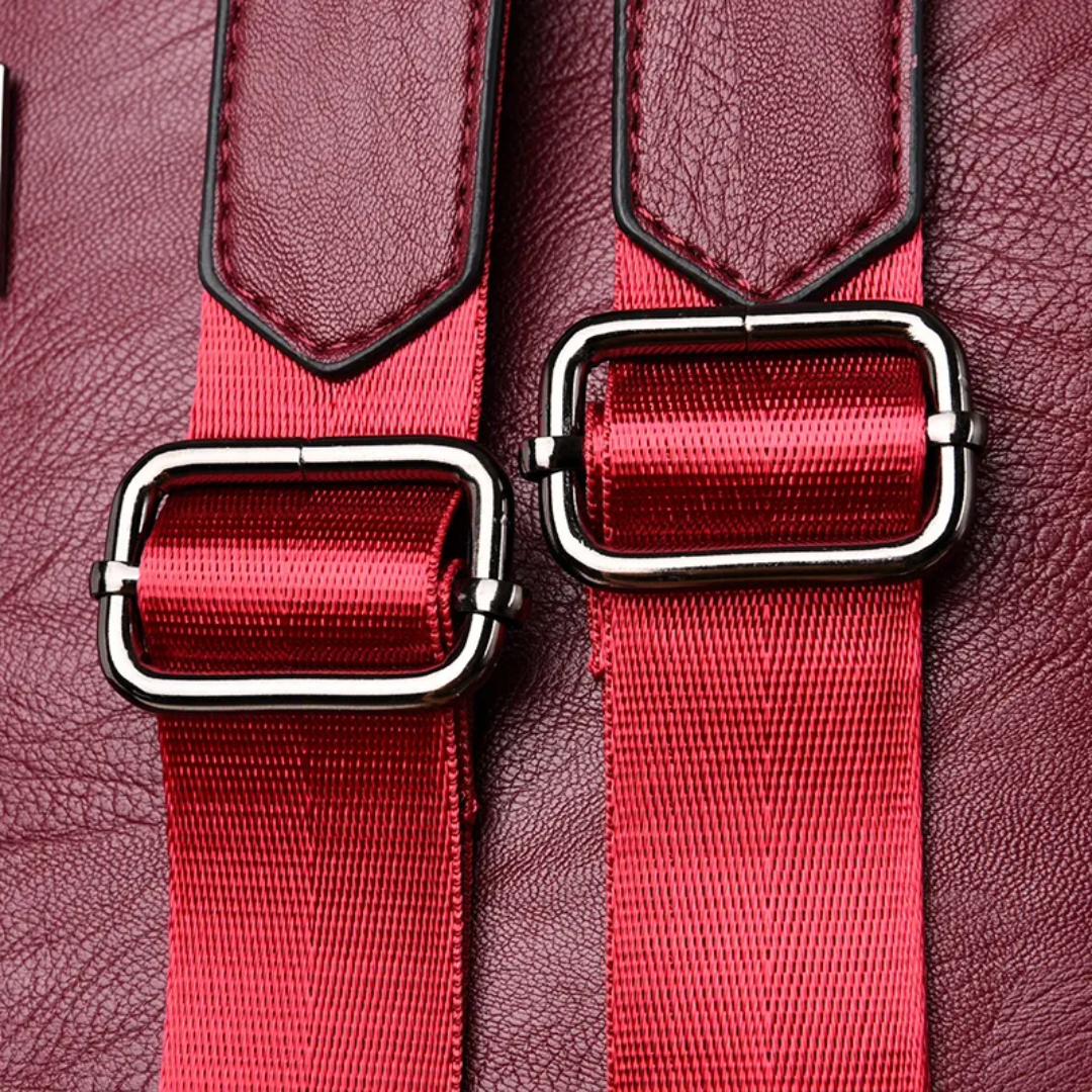 Veiligheidsrugzak voor dames, antidiefstal functies. Elegant leer en tijdloos design voor dagelijks gebruik.