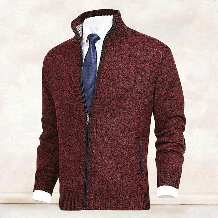 Casual heren vest met volledige ritssluiting, hoge kraag en praktische zakken voor comfort.