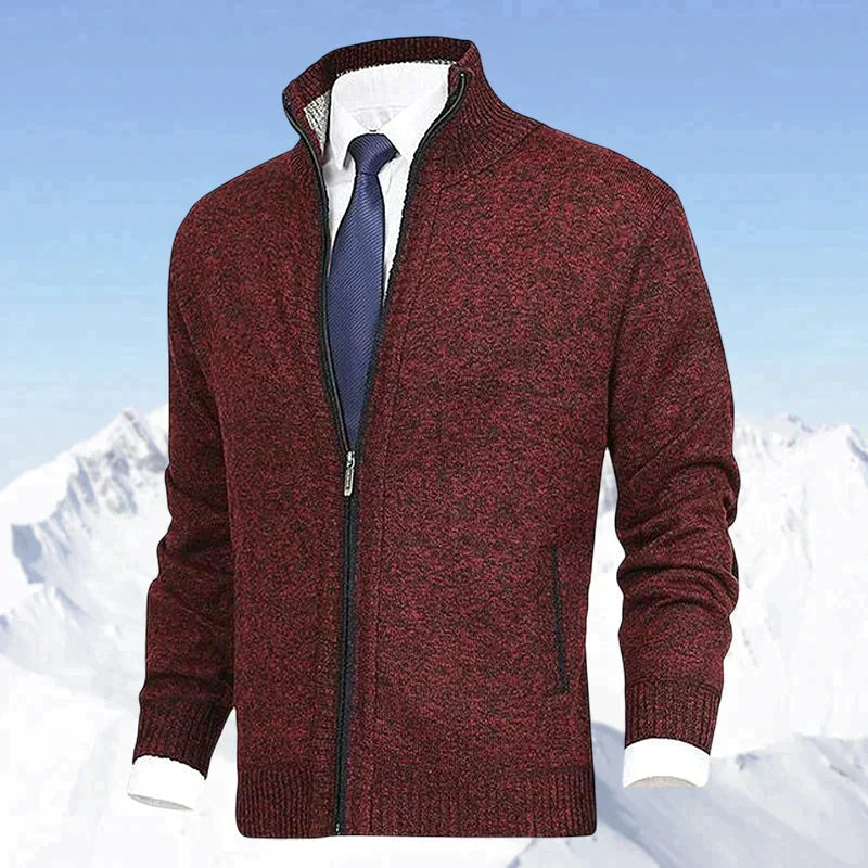 Robuust heren vest met rits, kraag en zakken, geschikt voor zowel binnen als buiten.