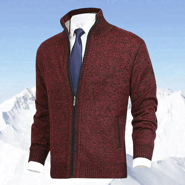 Robuust heren vest met rits, kraag en zakken, geschikt voor zowel binnen als buiten.