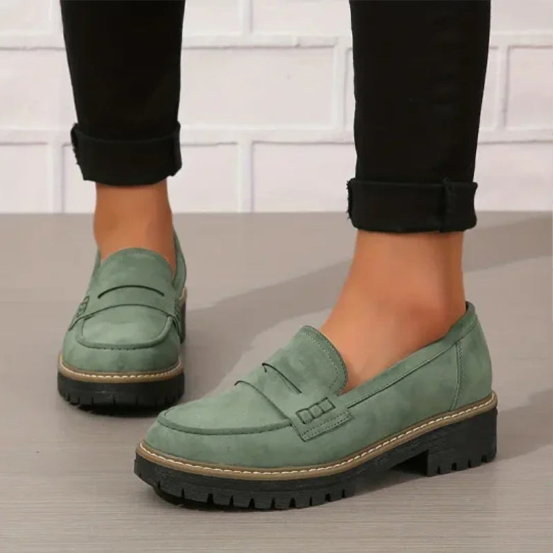 Casual dames platform instappers met grove zool; trendy en comfortabele schoenen voor lente/zomer.