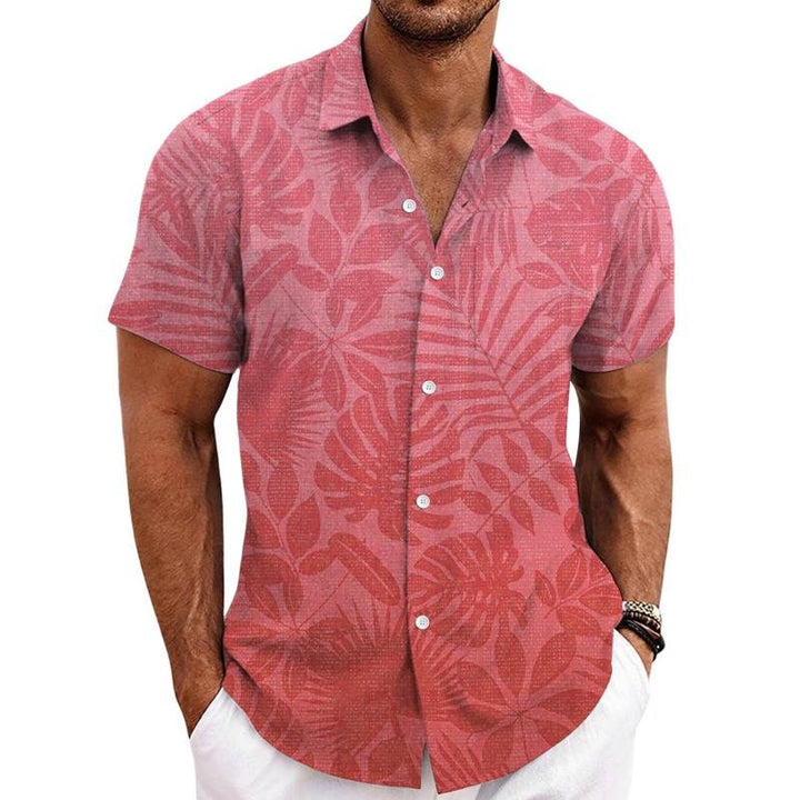 Opvallend heren overhemd Cedano met tropische print. Korte mouwen, kleurrijk, essentieel voor een zomers of vakantieoutfit.