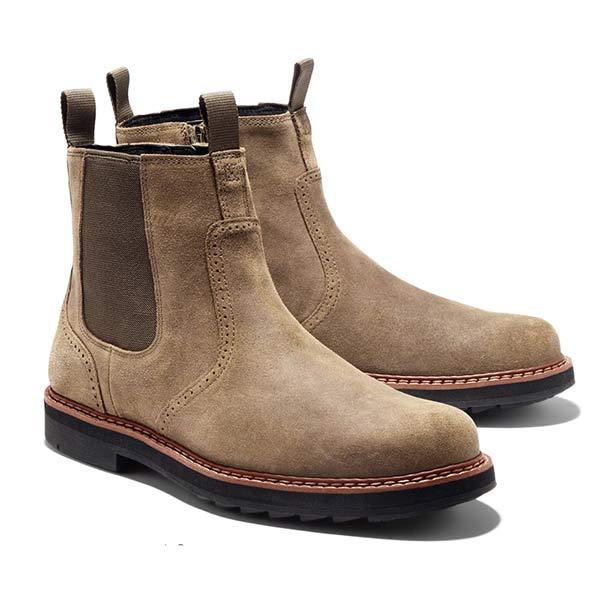 Luxe James heren Chelsea boots in khaki, stijlvolle enkellaarzen voor comfort en mode.