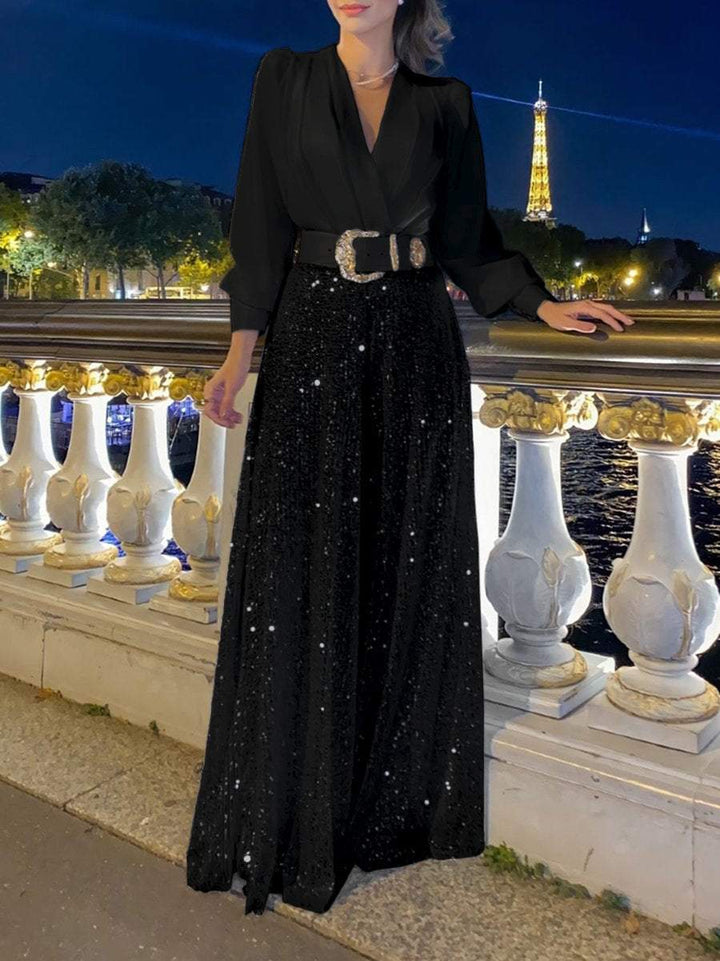 Nieuwe collectie elegante glitter avondjurk voor dames. Chique dameskleding perfect voor elke speciale gelegenheid.