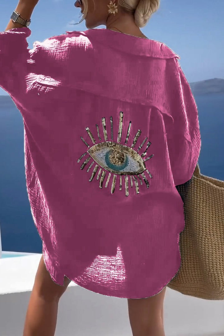 Trendy dames zomerblouse, lange mouwen, losse pasvorm, comfortabel en elegant voor elke dag.