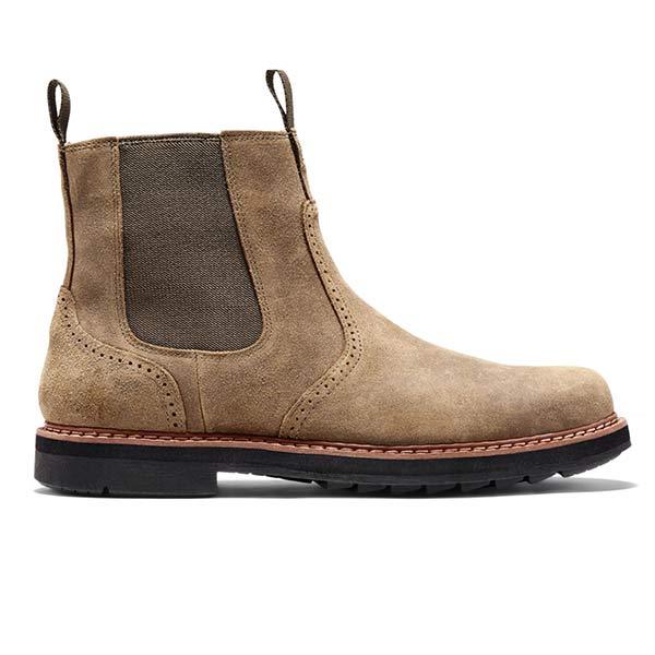 Khaki heren Chelsea boots 'James', ideaal voor casual of formele looks, met comfortabel design.